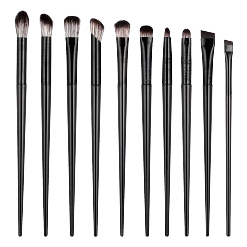 10-Piece Professional Eye Makeup Brush Set Synthetic Blending Brushes