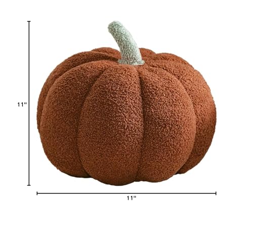 Brown 7.8 Inch Pumpkin Plush Pillow - Soft 3D Sofa Cushion