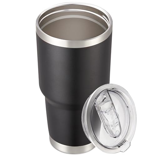Cool Yoleb 30 oz Stainless Steel Tumbler with Lid - Insulated Black Travel Cup