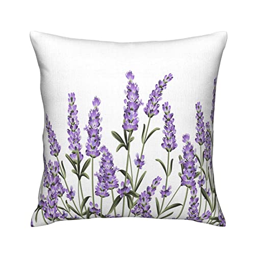 VARUN Purple Lavender Floral Throw Pillow Cover, 18x18 Inch Decorative Case