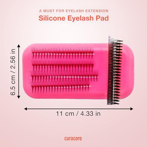 Curacoro Silicone Eyelash Extension Holder Pad Reusable Lash Tray