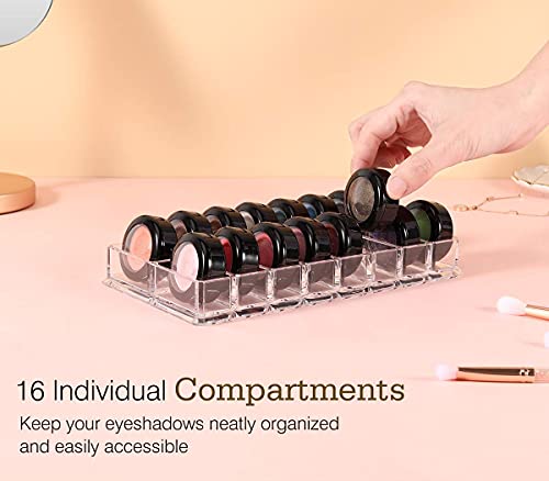 Luxspire 16-Slot Acrylic Eyeshadow Organizer, 8.62x4.72x0.98 Inch