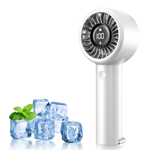 JMOSTRG Handheld Turbo Fan - Milk White, 5-Speed Portable Cooling
