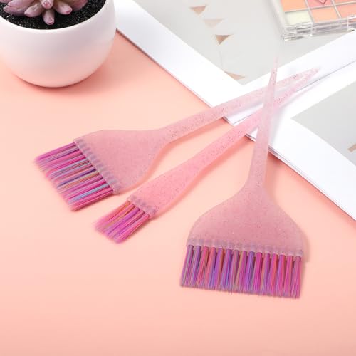 LIQWEI 3Pcs Glitter Hair Dye Brush Set - Professional Hair Coloring Applicator Tools for Salon and Home DIY