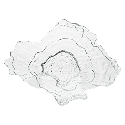 Restaurantware Vetri 18.1 x 13.6 x 3.7 Inch Glass Serving Dish 1 Durable Unique Serving Dish - Seashell Design Dishwashable Clear Glass Dinnerware For Hot & Cold Foods