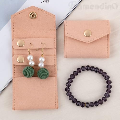 Framendino 2 Pack Small Velvet Jewelry Pouches for Travel