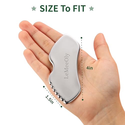 LeMeeOly Stainless Steel Gua Sha Facial Tool for Face and Neck Massage