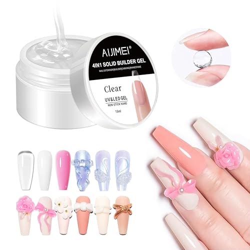 AIJIMEI Solid Nail Extension Builder Gel Non-Stick Hand 3D Sculpting Hard Gel