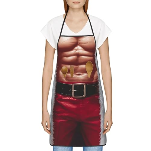 Christmas Men’s Kitchen Apron with Pockets for Cooking & Baking - Men & Women