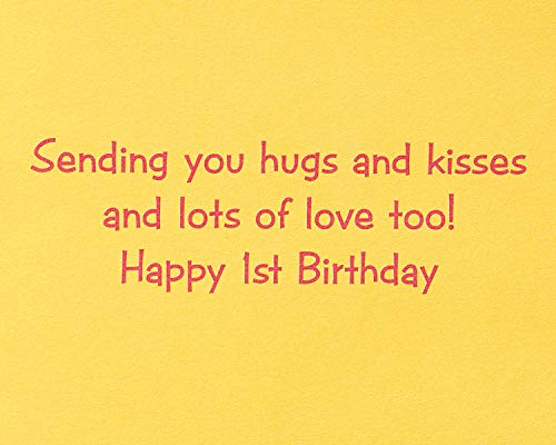 Papyrus 1st Birthday Card - Hugs and Kisses with Envelope