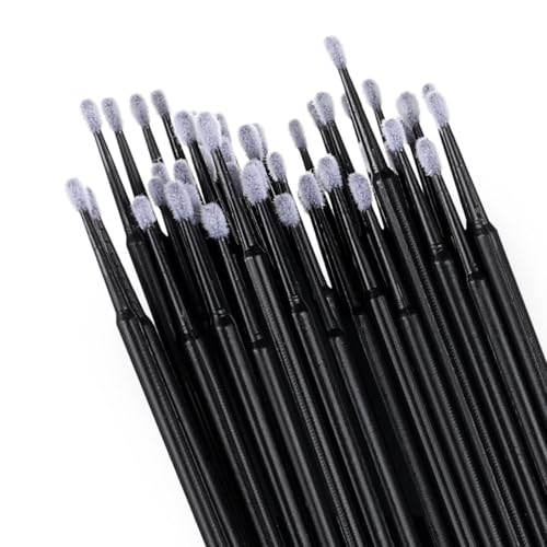 Seedew Microfiber Eyelash Extension Swabs - 50 Pcs Black Lash Wands