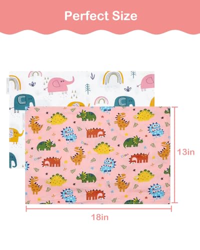 ALVABABY Toddler Pillowcases - Soft Cotton 2 Pack for Kids