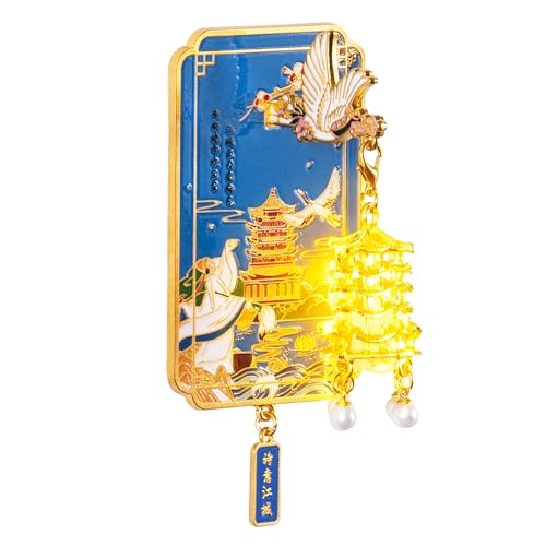 Luminous Glow Tower Fridge Magnet - 3D Blue Landmark Decor