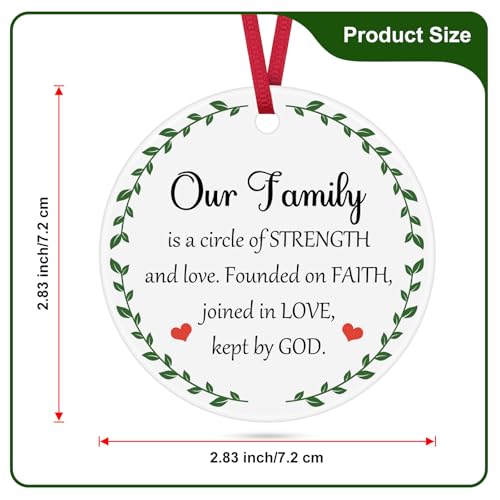 Ceramic Family Christmas Ornament 2025 - Heart Hanging Decoration