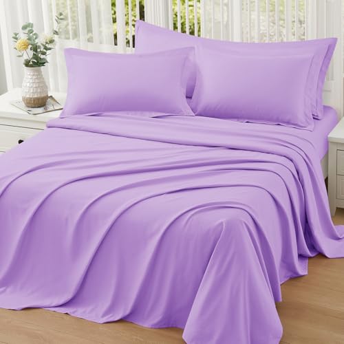 Homiest Light Purple Body Pillow Sham, 2-Inch Flange Microfiber