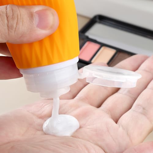 Gemice Silicone Travel Bottles for Toiletries - 3oz TSA Approved Refillable Leak Proof Containers 4 Pack