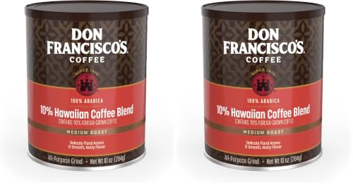 Don Francisco's Hawaiian Blend Ground Coffee, Medium Roast, 10 oz (Pack of 2)