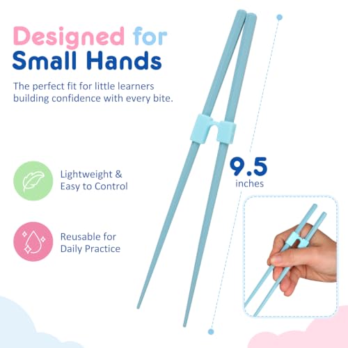 Training Chopsticks Set for Beginners - 8 Pairs with Clip-On Helpers