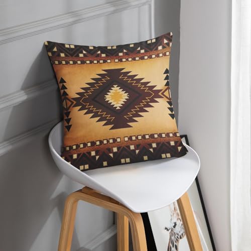 Emvency 18x18 Inch Southwestern Throw Pillow Cover - Soft Velvet