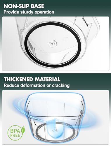 Geedel Manual Vegetable Chopper, 2-Cup Pull String Food Processor - Black