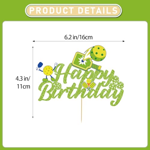 Pickleball Cake Topper - Birthday Sports Dessert Decoration, Ready-to-Use