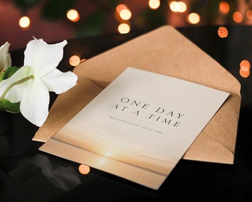 Inspirational Sobriety Card - One Day at a Time with Envelope