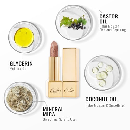 Oulac Light Pink Metallic Lipstick – Hydrating Vegan Shimmer Lip Color