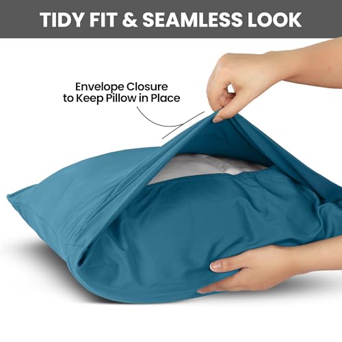 Utopia Bedding Microfiber Pillowcases, Standard Size, Denim Blue, Set of 4