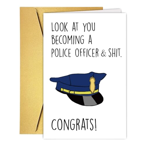 GVMGVM Funny Police Academy Graduation Card for Him & Her - Variation #1