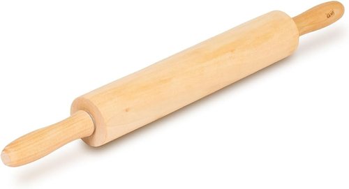 Glad Wood Rolling Pin - 17.5 Inch Heavy-Duty Dough Roller for Baking Pizza & Cookies
