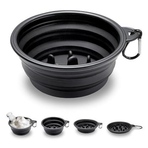 Ezcora Foldable Silicone Shaving Bowl with Carabiner & Non-Slip Base