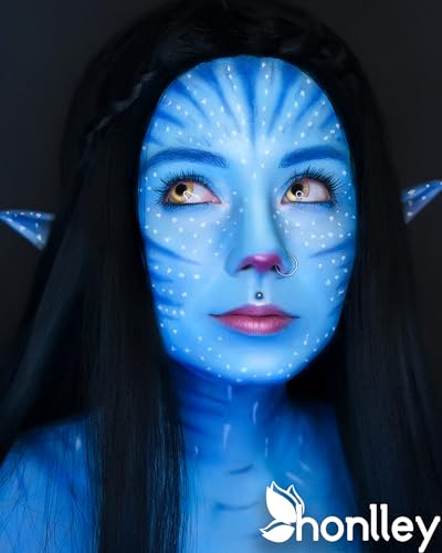 HONLLEY Royal Blue Face and Body Paint Cream - Hypoallergenic Water-Based Makeup for Costume Cosplay Halloween SFX
