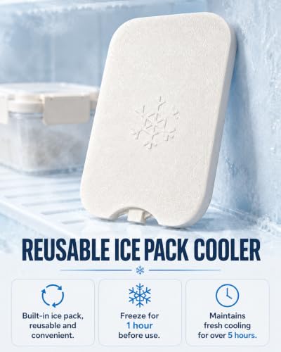 Mamalovey Snackle Box with Reusable Ice Pack - 15.2 oz, Airtight & Leakproof
