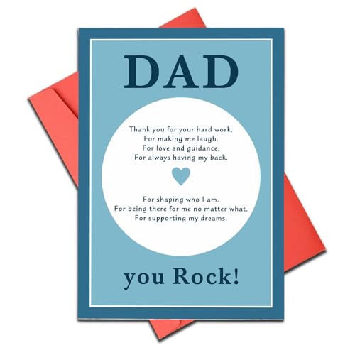 TI-EDC Dad Card for Father's Day Birthday and New Dad Gifts from Daughter Son