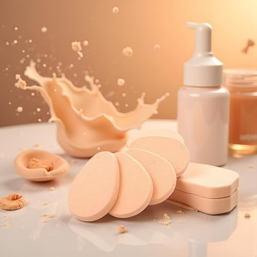 Fansoftiks 5Pcs Beige Makeup Sponge Blender Set for Flawless Foundation
