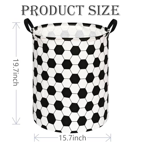 Football Round Kids Laundry Basket - 19.7" Collapsible Nursery Storage Bin