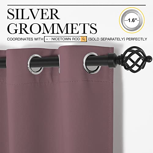 NICETOWN Dry Rose Blackout Curtains 42" x 63" - 2 Panels
