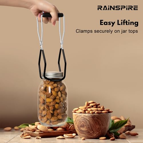 Black Heavy Duty Canning Tongs - Sturdy Stainless Steel Jar Lifter