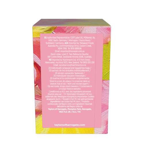 Taylors of Harrogate Rose Lemonade Herbal Tea Bags - 20 Count, Caffeine-Free, Floral Fruit Infusion, Pack of 1