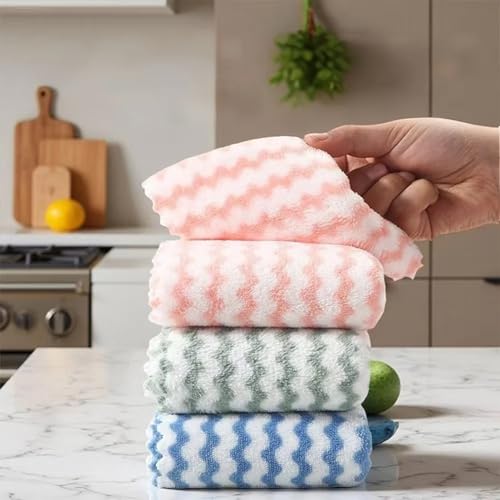 Tihzheoy 21 Pack Microfiber Dish Cloths - Super Absorbent, Quick-Dry Kitchen Towels