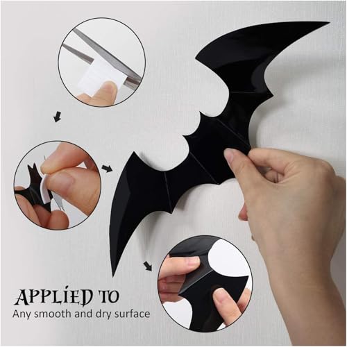 180PCS 3D Halloween Bat Wall Decor – Indoor & Outdoor Stickers