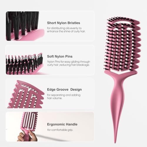 AM 8:00 Curl Defining Brush for Curly Hair Styling and Volume