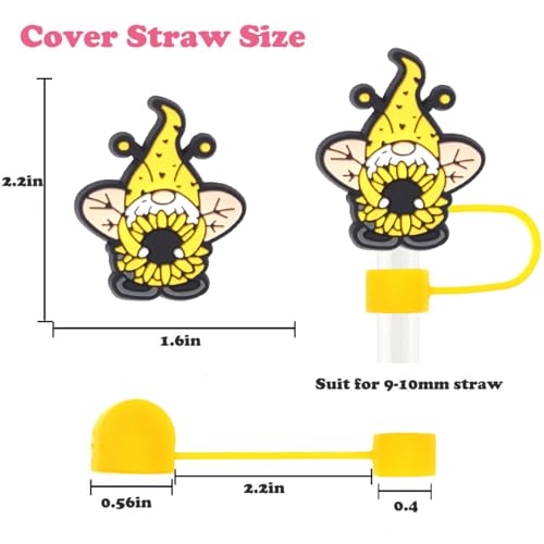 Silicone Straw Cover Cap for Stanley Cup - 9pcs Dust-Proof Toppers