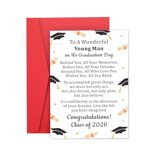 2026 Graduation Card for Him - Inspirational Message for Son or Grandson