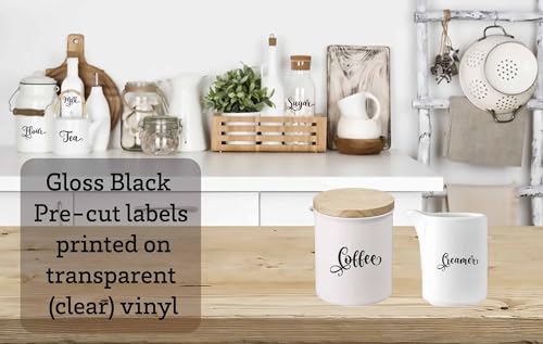 6 PCS Waterproof Kitchen Labels for Sugar, Flour, Coffee, Tea