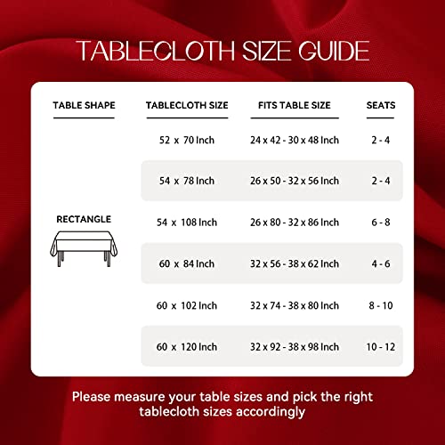 Romanstile Waterproof Rectangular Tablecloth - Red, 54 x 108 Inches
