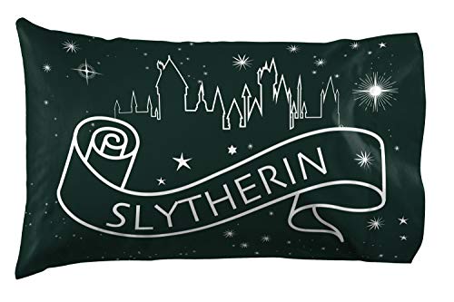 Slytherin Kids Pillowcase - Reversible Green Microfiber