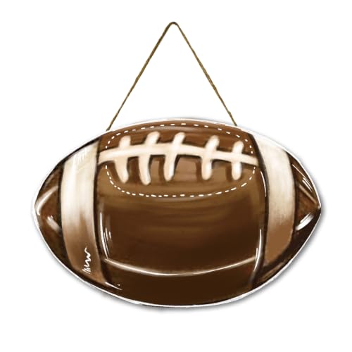 Football Wooden Door Hanger - Decorative Sports Sign for Football Season