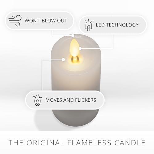 Luminara Slim Flameless LED Candle 2 x 4.25 Inches White with Timer