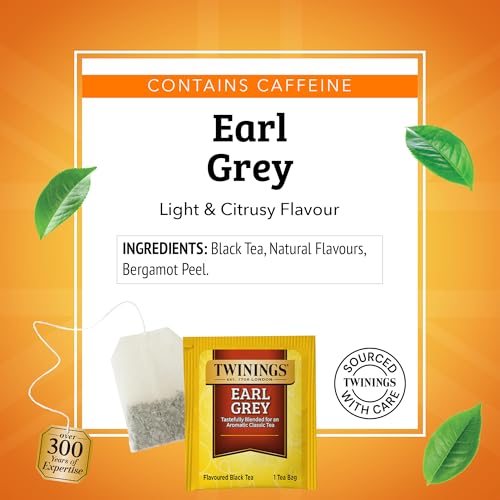 Twinings Earl Grey Black Tea Bags - Caffeinated, 20 Count (6 Pack)